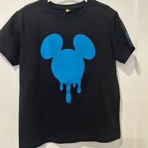 OTTO Black T-Shirt with Dripping Blue Graphic